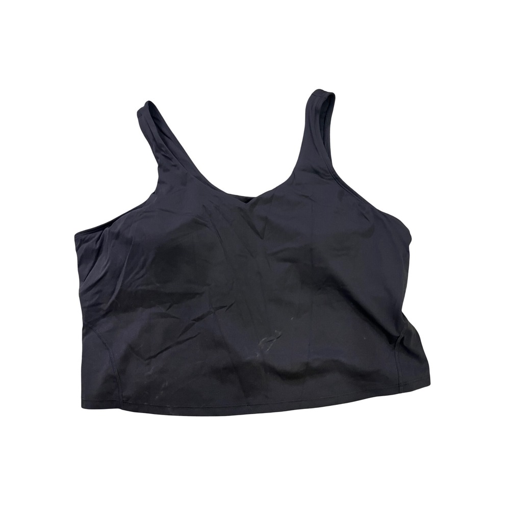 Halara Black V Neck Activewear Tank Top Built In Bra Padded L/XL NWT Breathable